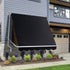 Retractable Fixed Pivot Arm Window Awning Patio Garden Blinds 2.4m x 2.1m Black | Outdoorium
