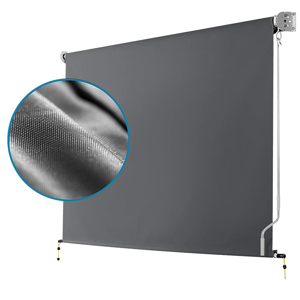 Retractable Straight Drop Roll Down Awning Garden Patio Screen 2.1X2.5M | Outdoorium