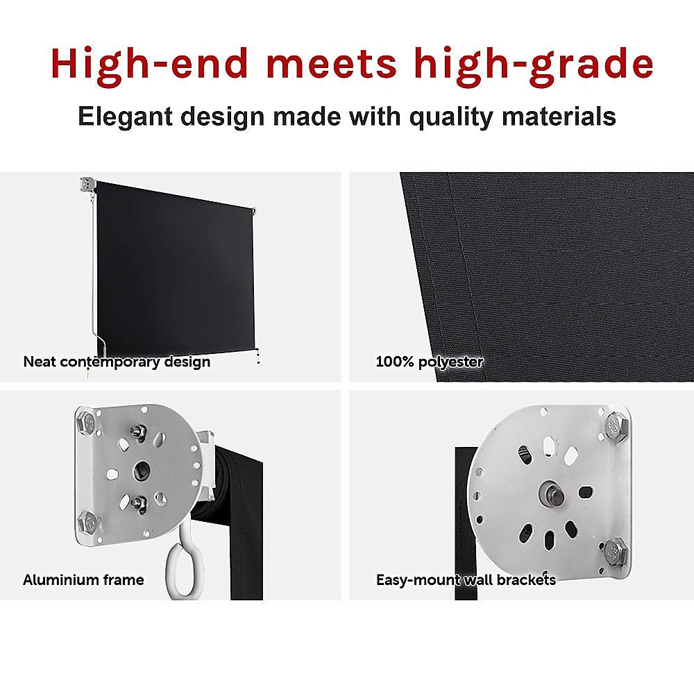 Retractable Straight Drop Roll Down Awning Garden Patio Screen 2.1X2.5M | Outdoorium