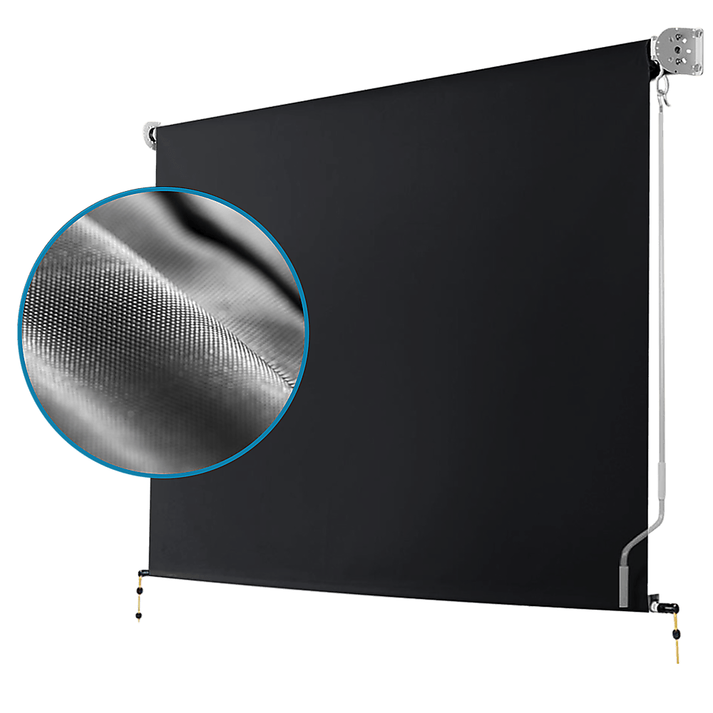 Retractable Straight Drop Roll Down Awning Garden Patio Screen 2.1X2.5M | Outdoorium