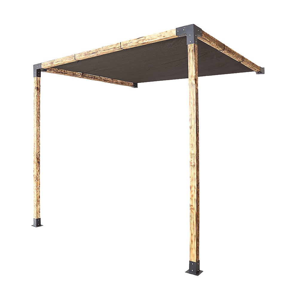 Roof Pergola Gazebo Shed Matte Black Steel Brackets and Black Screen DIY Kits - Outdoorium