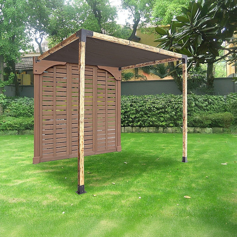 Roof Pergola Gazebo Shed Matte Black Steel Brackets and Black Screen DIY Kits - Outdoorium