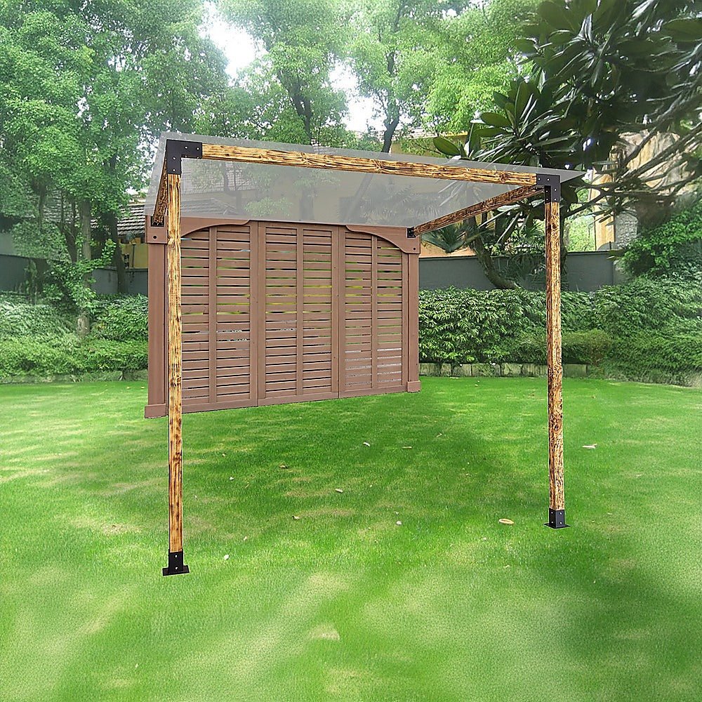 Roof Pergola Gazebo Shed Matte Black Steel Brackets DIY Kits - Outdoorium