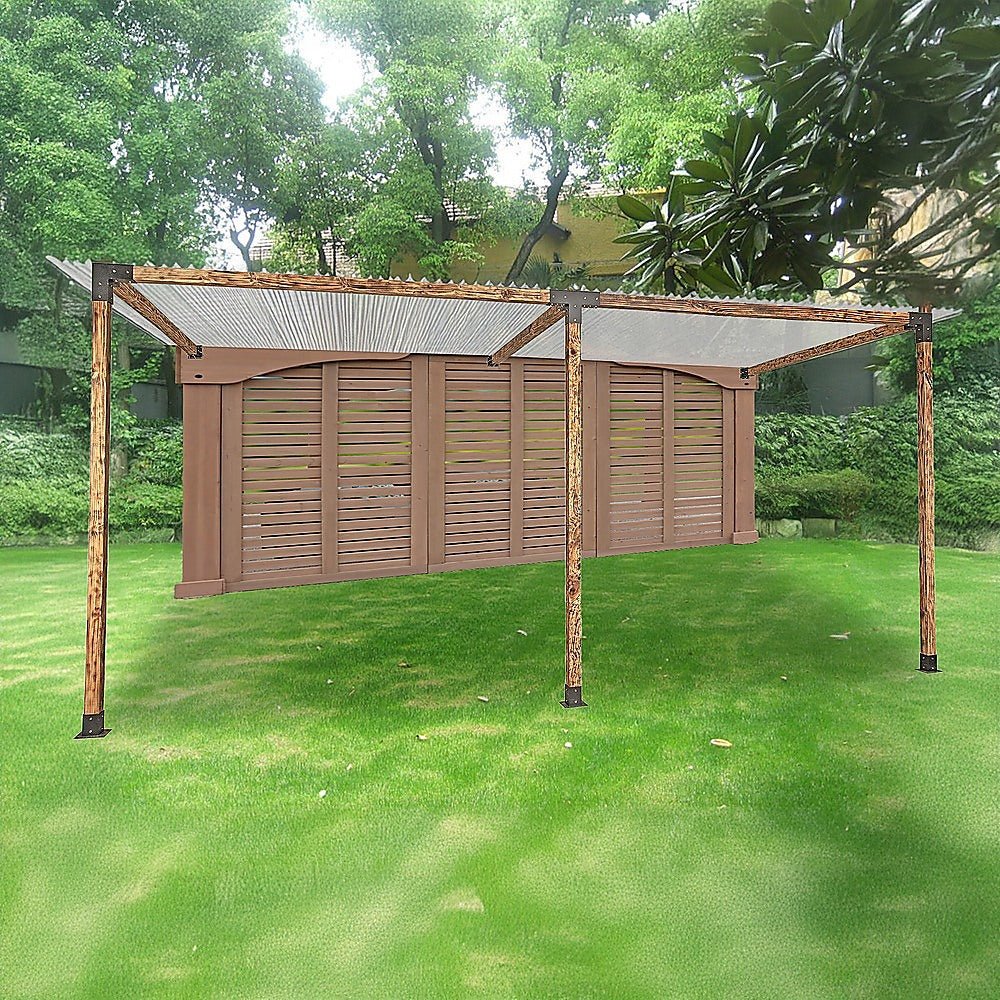 Roof Pergola Gazebo Shed Matte Black Steel Brackets DIY Kits - Outdoorium