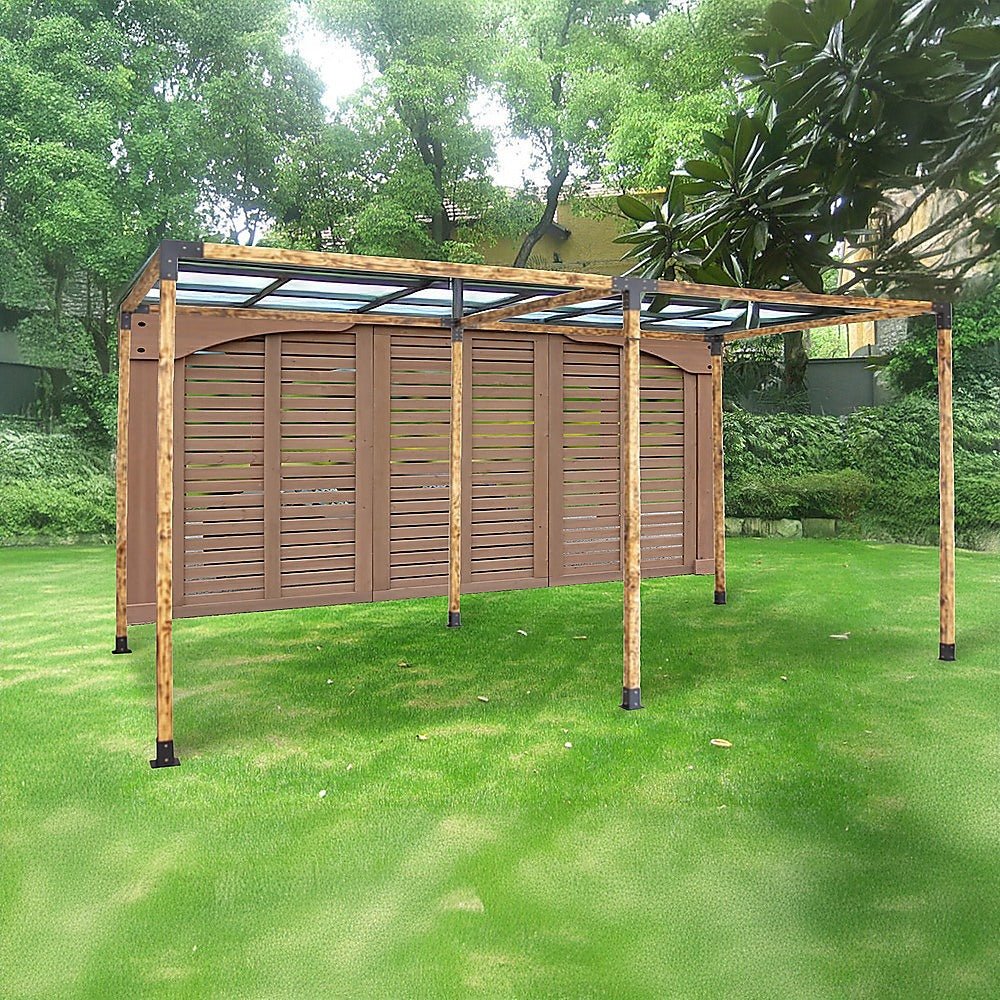 Roof Pergola Gazebo Shed Matte Black Steel Brackets DIY Kits - Outdoorium