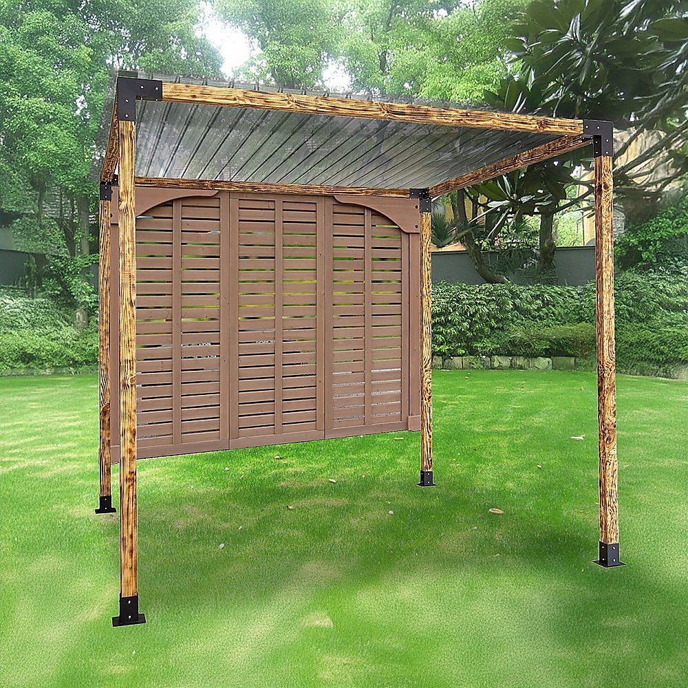 Roof Pergola Gazebo Shed Matte Black Steel Brackets DIY Kits - Outdoorium