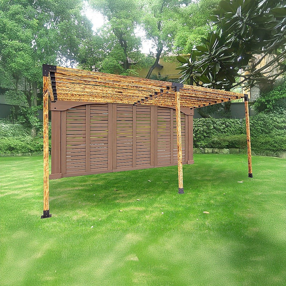 Roof Pergola Gazebo Shed Matte Black Steel Brackets DIY Kits - Outdoorium