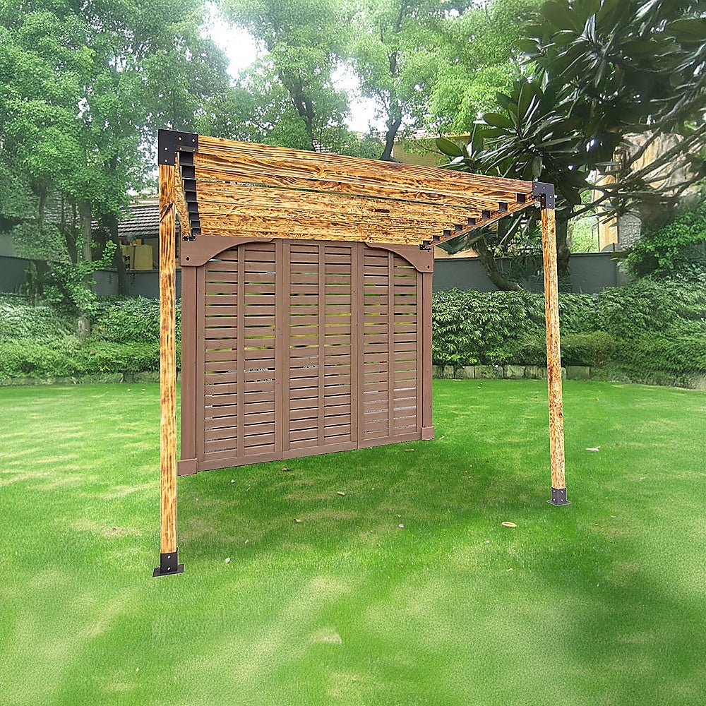 Roof Pergola Gazebo Shed Matte Black Steel Brackets DIY Kits - Outdoorium