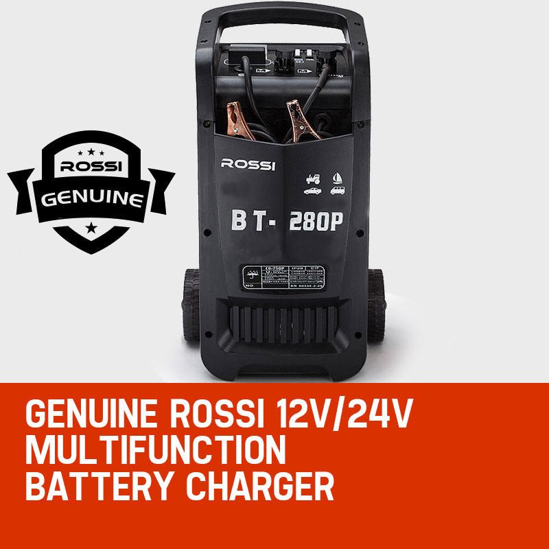 ROSSI Car Battery Charger 280A 12v/24v Jump Starter ATV Boat Truck Tractor - Outdoorium