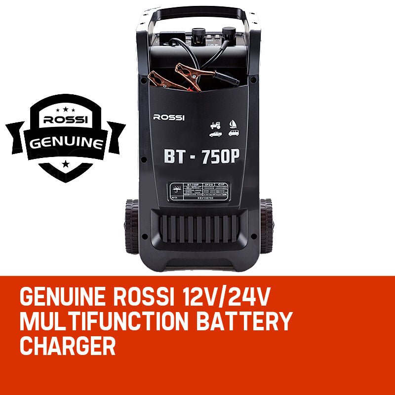 ROSSI Car Battery Charger 750A 12v/24v Jump Starter ATV Boat Truck Tractor - Outdoorium