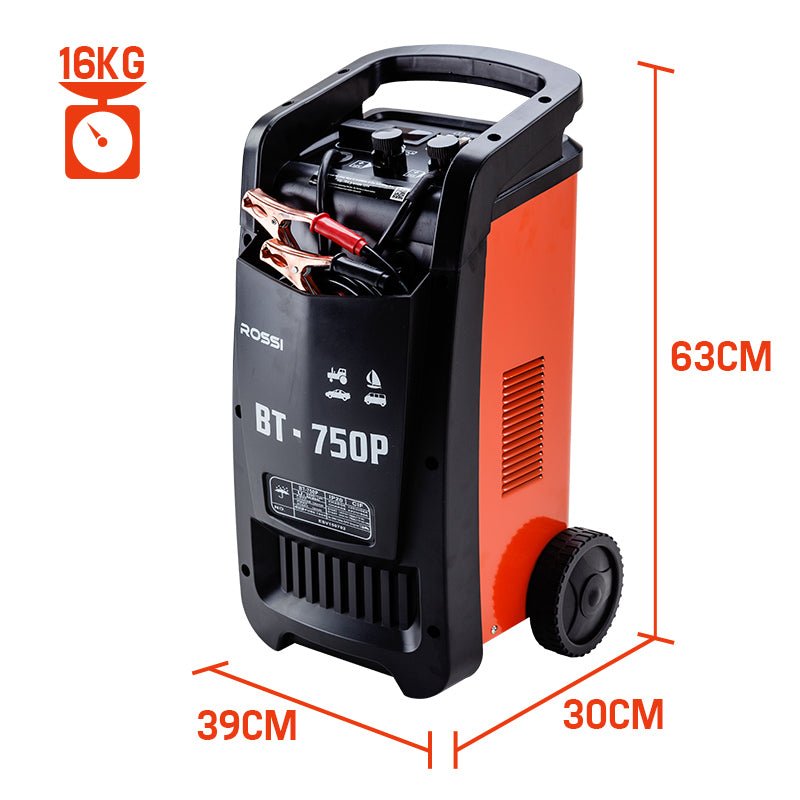 ROSSI Car Battery Charger 750A 12v/24v Jump Starter ATV Boat Truck Tractor - Outdoorium