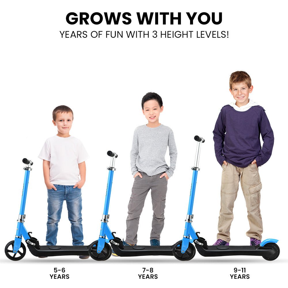 ROVO KIDS Electric Scooter Lithium Ride - On Foldable E - Scooter 125W Rechargeable, Blue - Outdoorium