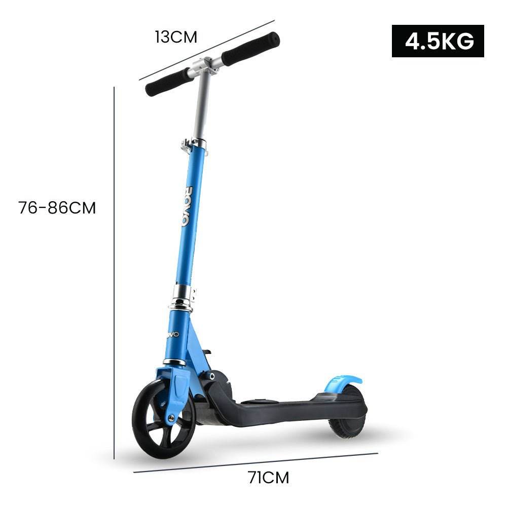 ROVO KIDS Electric Scooter Lithium Ride-On Foldable E-Scooter 125W Rechargeable, Blue - Outdoorium