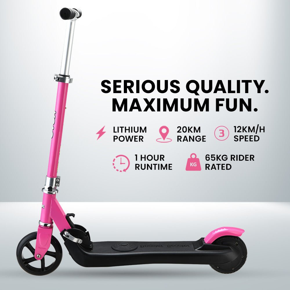 ROVO KIDS Electric Scooter Lithium Ride - On Foldable E - Scooter 125W Rechargeable, Pink - Outdoorium