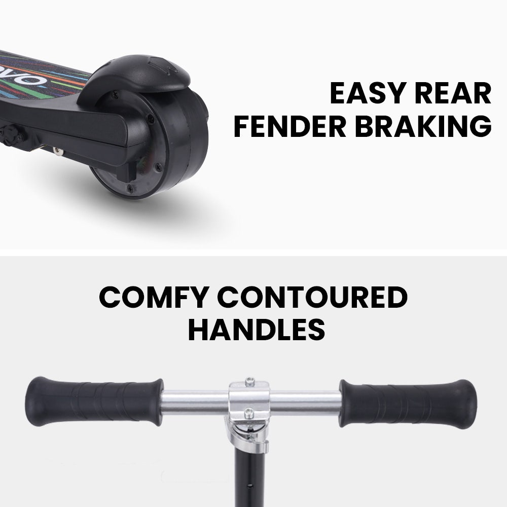 ROVO KIDS WhizKid Electric Scooter, Ages 5 - 11, Adjustable Height, AU Compliant, Lithium Battery, Brushless Motor, Black | Outdoorium