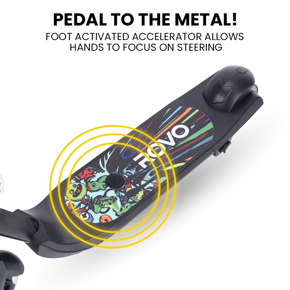 ROVO KIDS WhizKid Electric Scooter, Ages 5 - 11, Adjustable Height, AU Compliant, Lithium Battery, Brushless Motor, Black | Outdoorium