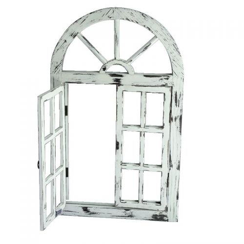 Rustic White Scarlett Window Mirror - Outdoorium