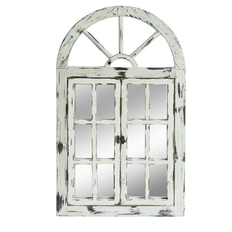 Rustic White Scarlett Window Mirror | Outdoorium