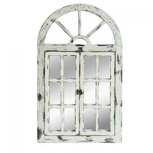 Rustic White Scarlett Window Mirror - Outdoorium