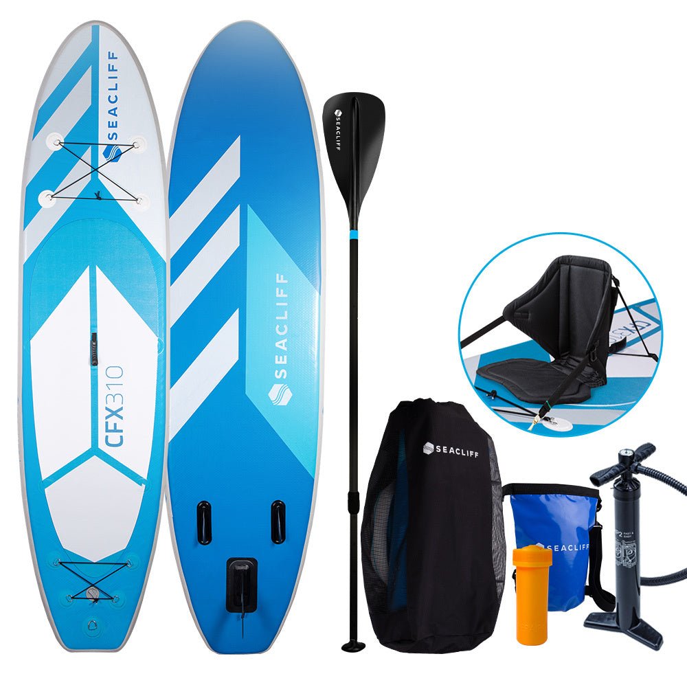 SEACLIFF Stand Up Paddle Board Inflatable SUP Paddleboard Kayak Board Blow Blue - Outdoorium