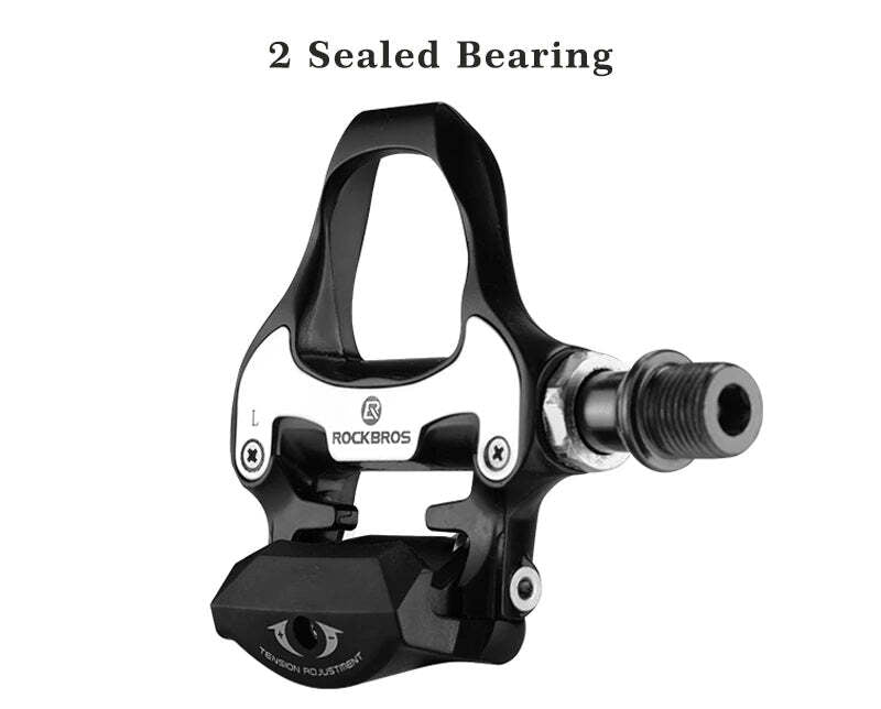 Self Lock Clip In Bike Pedals LOOK KEO Cleat MTB Road 700C Hybrid BMX - Rockbros Black - Outdoorium