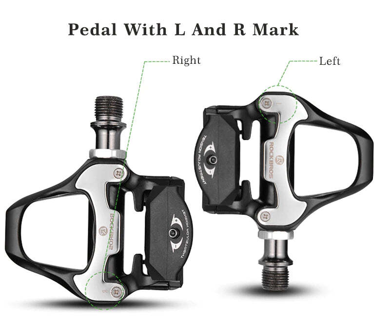 Self Lock Clip In Bike Pedals LOOK KEO Cleat MTB Road 700C Hybrid BMX - Rockbros Black - Outdoorium