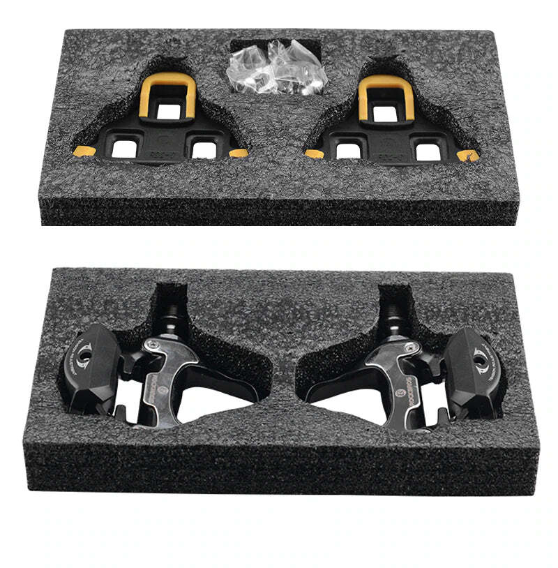 Self Lock Clip In Bike Pedals LOOK KEO Cleat MTB Road 700C Hybrid BMX - Rockbros Black - Outdoorium