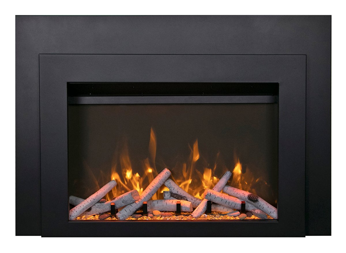 Sierra Flame by Amantii Deep 30: Electric Fireplace Insert with Black Steel Surround (TRD) - Outdoorium