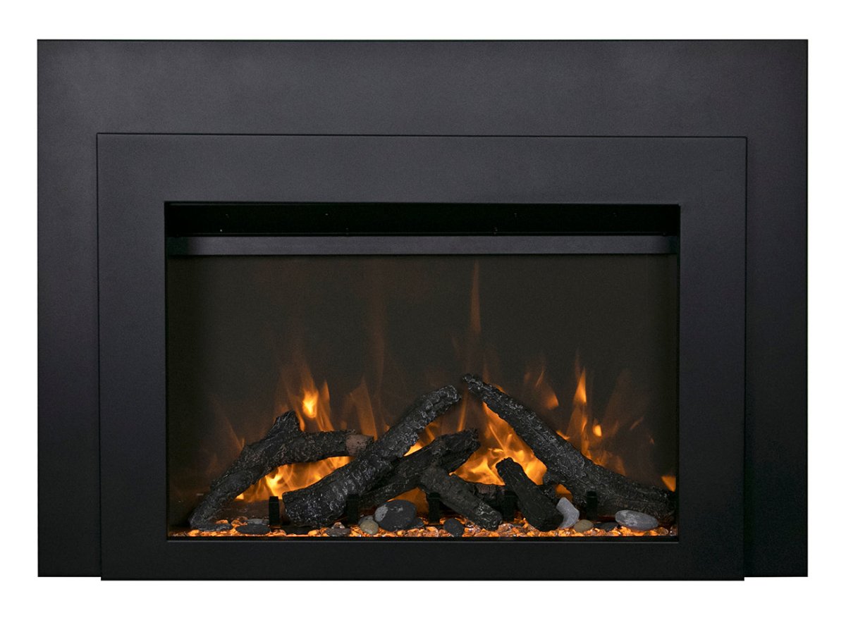 Sierra Flame by Amantii Deep 30: Electric Fireplace Insert with Black Steel Surround (TRD) - Outdoorium