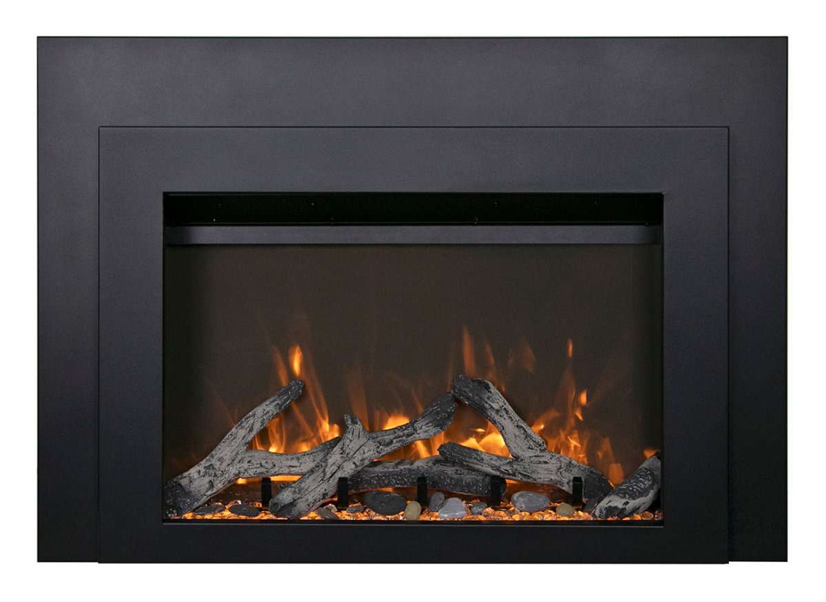 Sierra Flame by Amantii Deep 30: Electric Fireplace Insert with Black Steel Surround (TRD) - Outdoorium