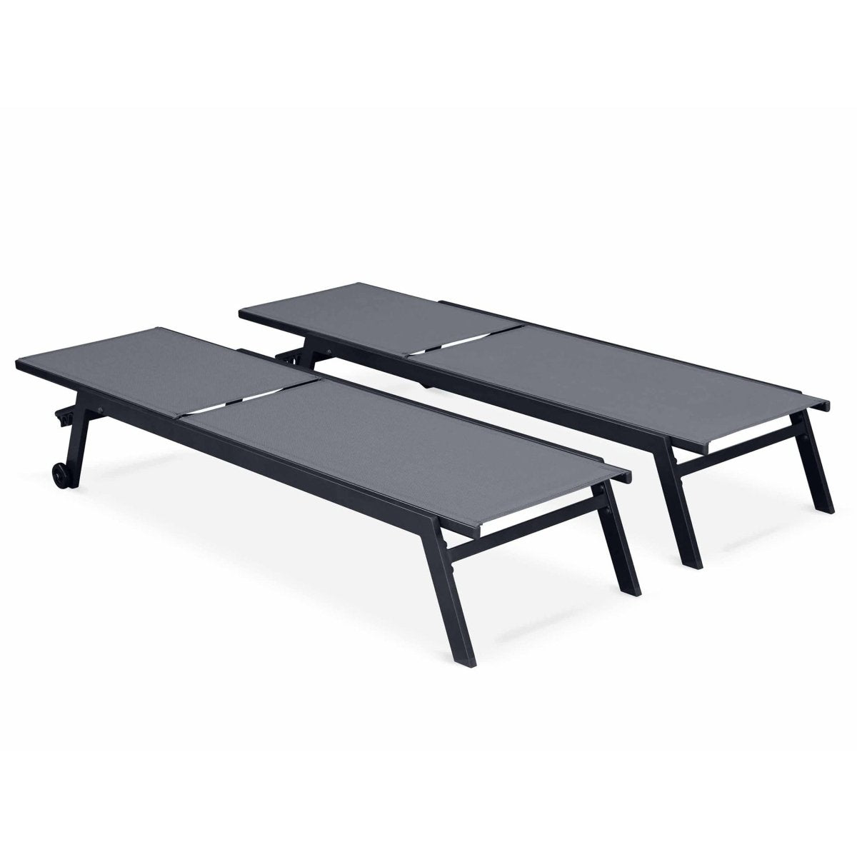 Sirocco (Set of 2) Sunloungers - Black - Outdoorium