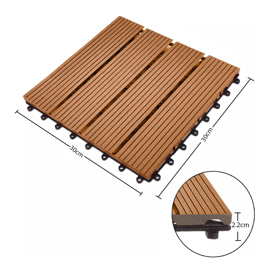 SOGA 11 pcs Coffee DIY Wooden Composite Decking Tiles Garden Outdoor Backyard Flooring Home Decor - Outdoorium