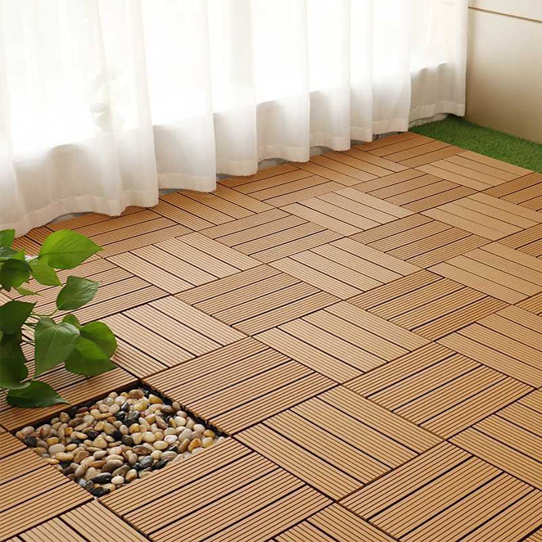 SOGA 11 pcs Coffee DIY Wooden Composite Decking Tiles Garden Outdoor Backyard Flooring Home Decor - Outdoorium