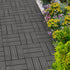 SOGA 11 pcs Dark Grey DIY Wooden Composite Decking Tiles Garden Outdoor Backyard Flooring Home Decor - Outdoorium