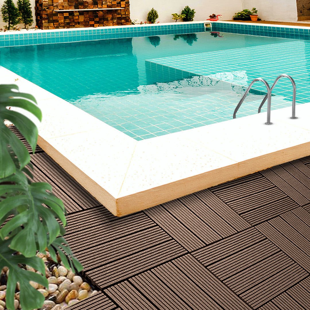 SOGA 2X 11 pcs Dark Chocolate DIY Wooden Composite Decking Tiles Garden Outdoor Backyard Flooring Home Decor - Outdoorium