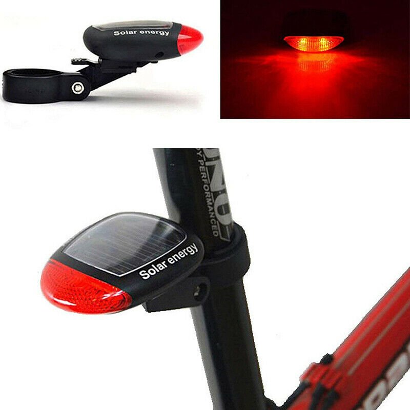 Solar Powered Bicycle Cycling Bike LED Headlight + Rear Tail Light Lamp LED with Gift Box - Outdoorium