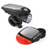 Solar Powered Bicycle Cycling Bike LED Headlight + Rear Tail Light Lamp LED with Gift Box - Outdoorium