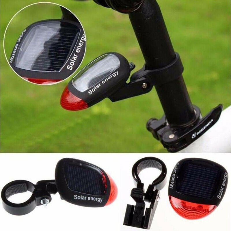 Solar Powered Bicycle Cycling Bike LED Headlight + Rear Tail Light Lamp LED with Gift Box - Outdoorium