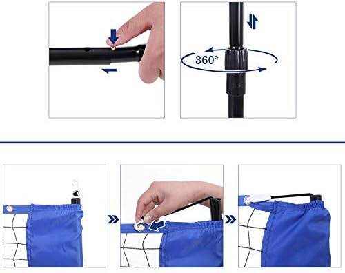 SONGMICS 3m Portable Tennis Badminton Net Blue - Outdoorium