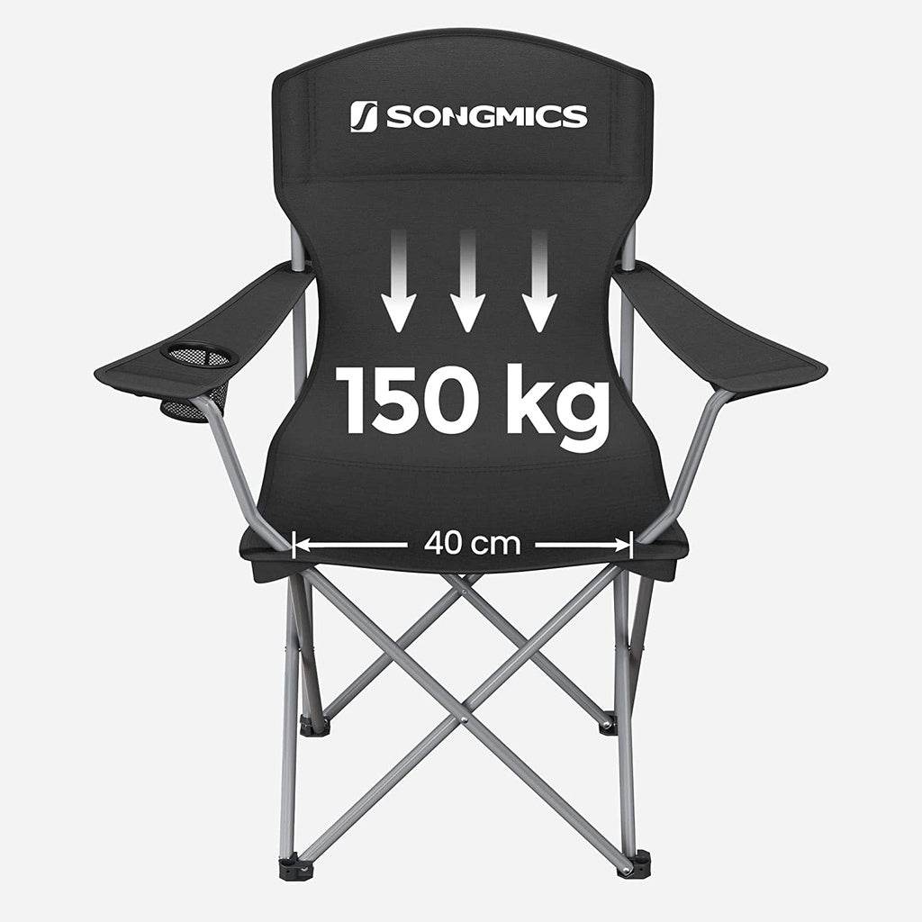 SONGMICS Set of 2 Folding Camping Outdoor Chairs Black - Outdoorium