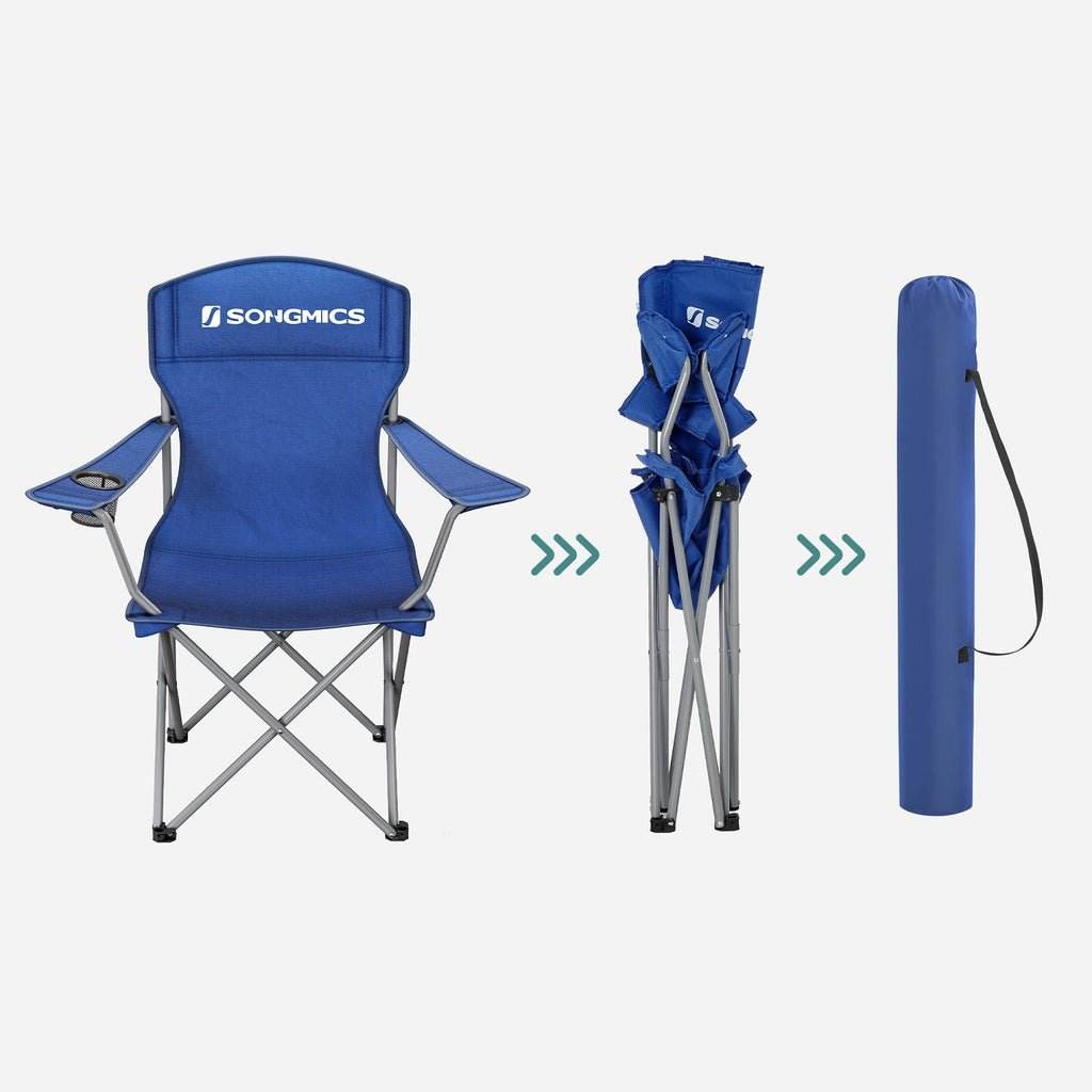 SONGMICS Set of 2 Folding Camping Outdoor Chairs Blue - Outdoorium