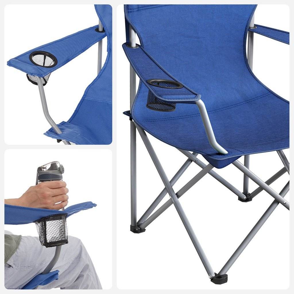 SONGMICS Set of 2 Folding Camping Outdoor Chairs Blue - Outdoorium