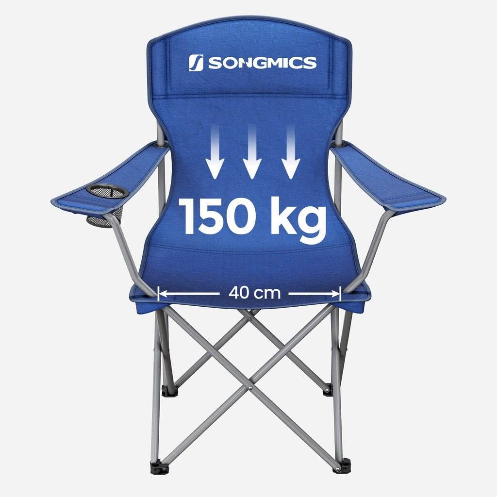 SONGMICS Set of 2 Folding Camping Outdoor Chairs Blue - Outdoorium