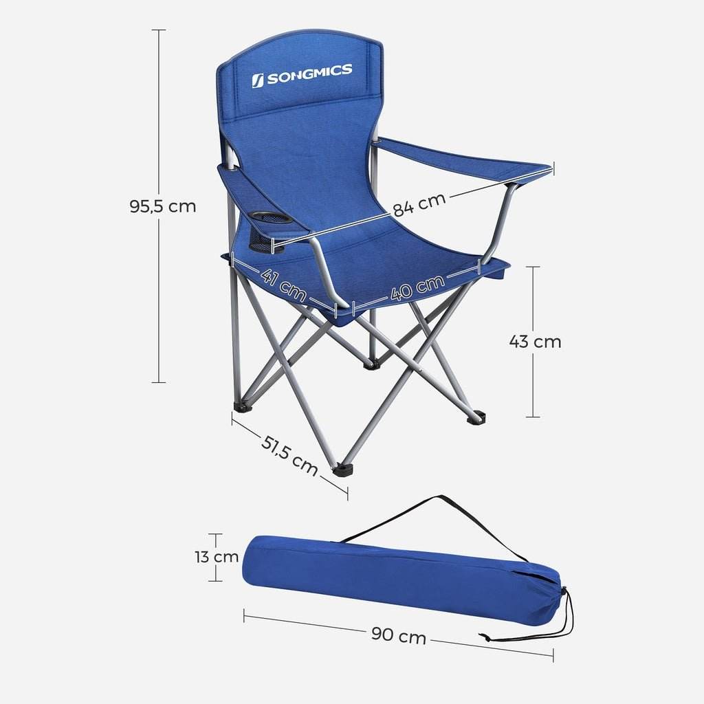 SONGMICS Set of 2 Folding Camping Outdoor Chairs Blue - Outdoorium