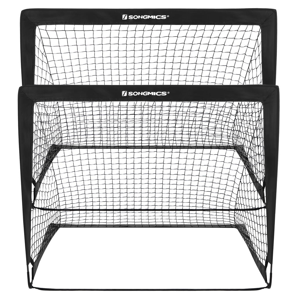 SONGMICS Set of 2 Portable Soccer Net 120cm Black - Outdoorium