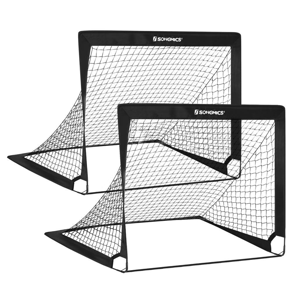 SONGMICS Set of 2 Portable Soccer Net 120cm Black - Outdoorium