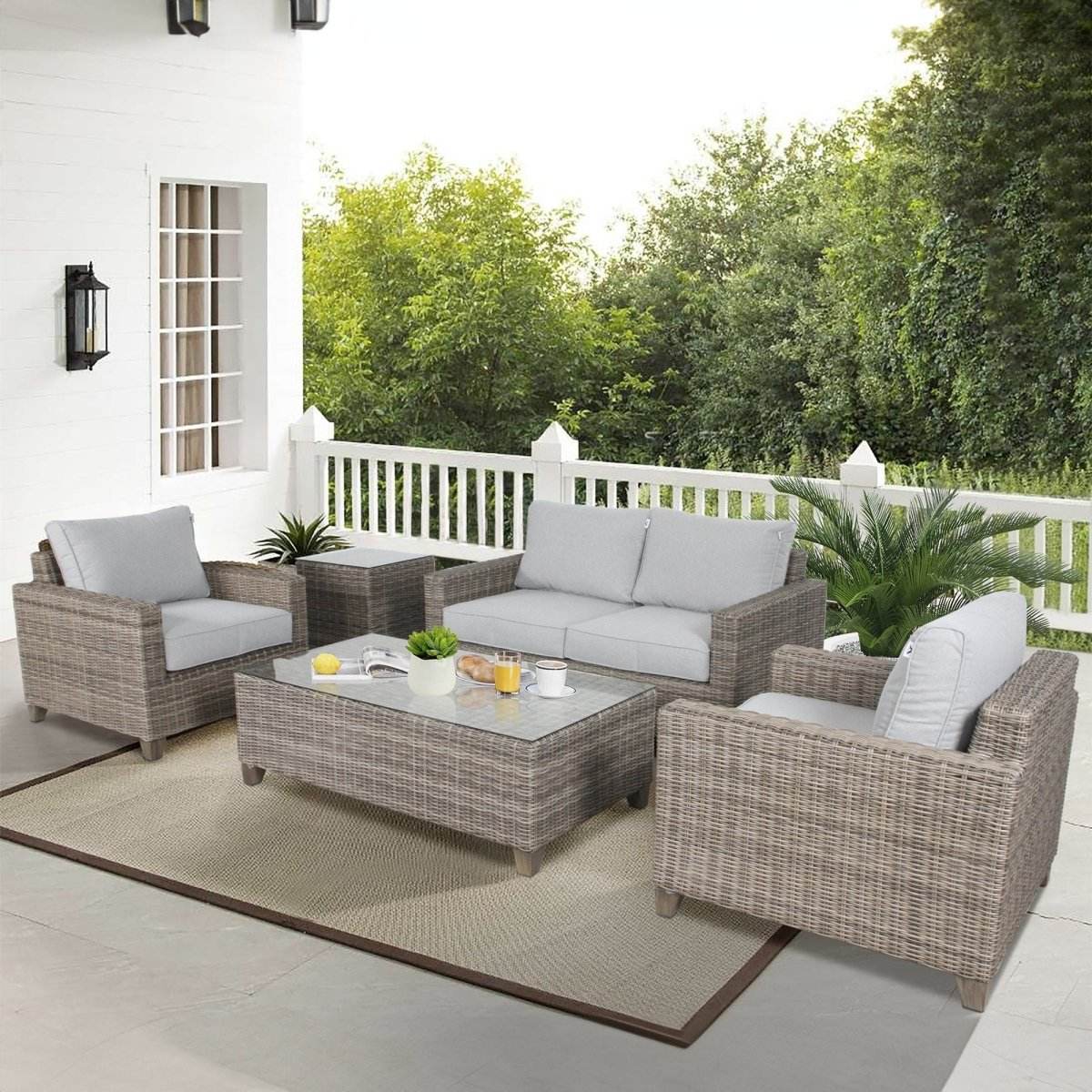 Sophy 2 Seater Wicker Rattan Outdoor Sofa Chair Lounge - Outdoorium