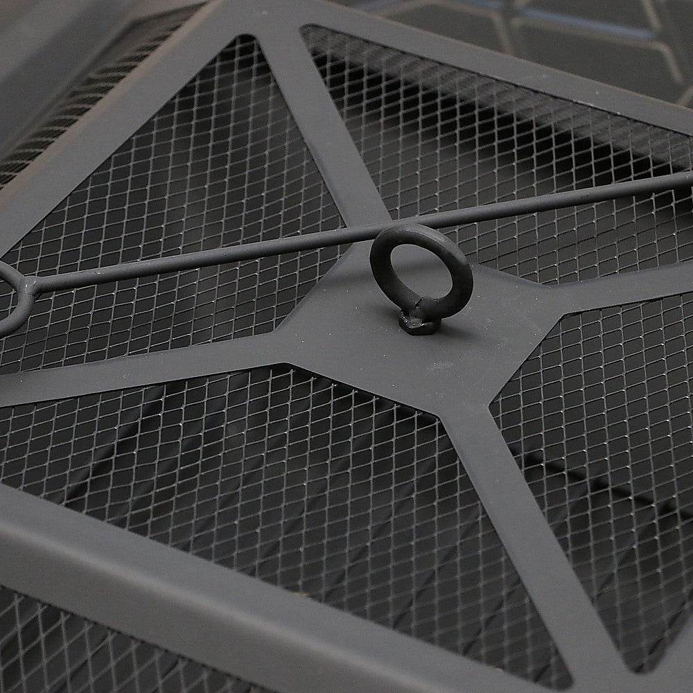 Square Metal Fire Pit Outdoor Heater - 45.7cm | Outdoorium