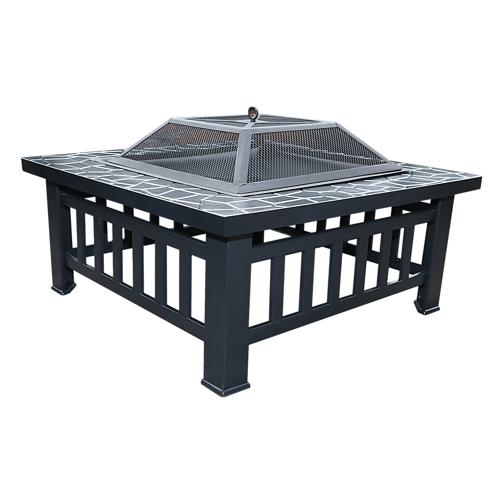 Square Metal Fire Pit Outdoor Heater - 45.7cm | Outdoorium