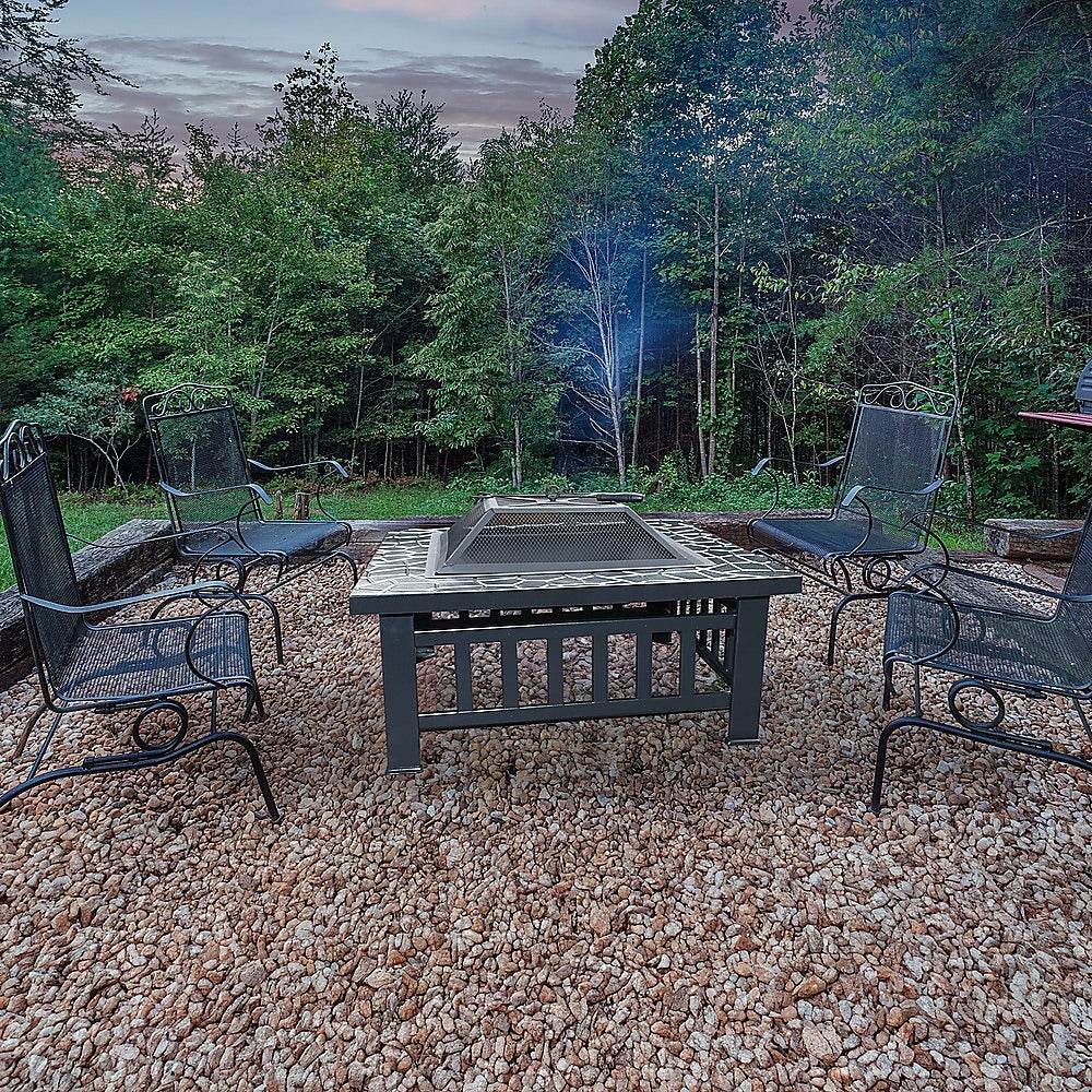 Square Metal Fire Pit Outdoor Heater - 45.7cm | Outdoorium